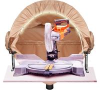 BERPET Campana de recogida de polvo para sierra ingletadora con luz, solución de polvo para sierras ingletadoras, colector de polvo, agujeros para accesorios, ajuste universal, bolsa de almacenamiento