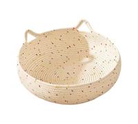 Berriphonia Cama de tejido para gatos | Cama redonda para gatitos | Cama transpirable para perros de algodón lavable, base antideslizante para cachorros y gatitos, 10 cm
