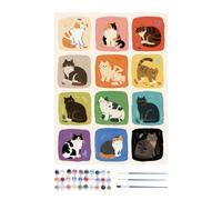 Berriphonia Dog Pintura Digital Al - Linda Pintura De Gato Colorida Por Número | Suministros De Dibujo Para La Casa De Fiesta Dar Vida Dormitory Apartment Office Habitación De Acción De Gracias