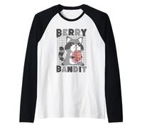 Berry Bandit Mapache Kawaii Lindo Divertido Camiseta Manga Raglan