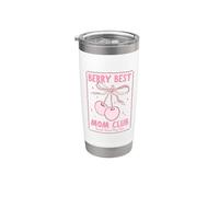 Berry Best Mom Club Mother's Day Cute Coquette Cherry Vaso térmico de acero inoxidable de doble pared