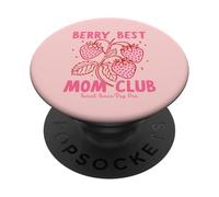 Berry Best Mom Club Mother's Day Cute Vintage Strawberry PopSockets PopGrip Adhesivo