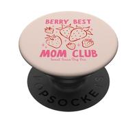 Berry Best Mom Club Mother's Day Cute Vintage Strawberry PopSockets PopGrip Adhesivo