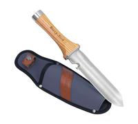 Berry&Bird Hori Hori - Cuchillo de jardín multiusos con hoja de acero inoxidable afilada de 17 cm de largo, doble filo y punta de acero inoxidable, con funda de lona, para jardinería, deshierbe, zanja