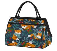 Berry Fox - Bolsa de viaje para mujeres y hombres, 24 L, divertida bolsa de fin de semana con zorro para deportes, gimnasio, viajes, durante la noche, color, 24 L, Organizador de bolsas