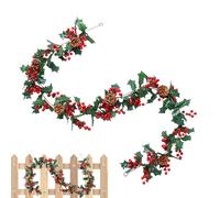 Berry Garland - Christmas Garland | Pine Cone Garland | Realistic Pine Cone Garlands with Red Berries, Unique Wreath Ornament for Christmas, Bendable Home Door Decor - Winter Decor