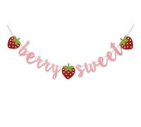 Berry Sweet Banner Glitter Strawberry Banner Sweet One Two Sweet Twotti Frutti One in a Melon Strawberry Baby Shower Decoraciσn de cumpleaρos (Mu