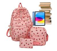 Berry-Themed Bookbag Kit - 45x30x15cm Girls Boys Travel Backpack , Nylon Polyester Bag With Mini Pouch Shoulder Bag, Lightweight Versatile Organizer | School Kindergarten Picnic Hiking Preschool D