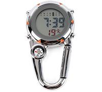 BERRYLION Reloj de mosquetón, reloj multifuncional luminoso con mosquetón, mini brújula de cuarzo, reloj de mosquetón multifuncional luminoso con clip para actividades de escalada al aire libre