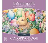 BERRYMARK Coloring Book: Easter, One-Sided, 50 Sheets, 8.5x8.5 Inches Coloring Pages