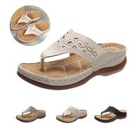 Berrynight Chanclas ortopédicas de masaje con parte inferior suave, cómodas, ortopédicas, elegantes, informales, para mujer, con soporte para el arco, beige, 41 EU
