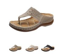 Berrynight Chanclas ortopédicas de masaje con parte inferior suave, cómodas, ortopédicas, elegantes, informales, para mujer, con soporte para el arco, gris, 38 EU