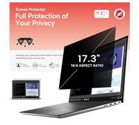 BERSEM Filtro de pantalla de privacidad de computadora de 17.3 pulgadas para monitor de relación 16:9, filtros de privacidad y antirreflejos para 17.3 pulgadas, antiluz azul, antiespía, antiarañazos
