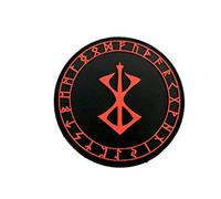 Berserk Berserker Brand Of Sacrifice Parche nórdico rojo vikingo de PVC para airsoft y paintball