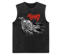 Berserk Rune Warrior Guts Classics Camiseta sin Mangas para Hombre Beserk Black Swordsman Workout Vest Estilo japonés Loose Tank Top