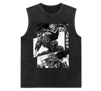 Berserk Rune Warrior Guts Classics Camiseta sin Mangas para Hombre Beserk Black Swordsman Workout Vest Estilo japonés Loose Tank Top