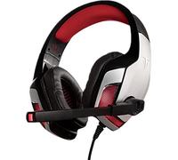 Berserker Gaming FAFNIR Auriculares de Diadema Jack 3,5 mm, USB cableado, estéreo Circumaural Negro, Rojo