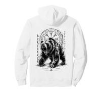 Berserker Oso Guerrero Odin Runas Brújula nórdica Vikingo Sudadera con Capucha