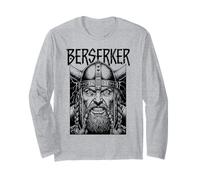 Berserker Viking Warrior Face Feroz Mitología nórdica Manga Larga