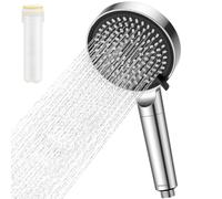 berssen Alcachofa Ducha, Alcachofa de Ducha con Filtro Gran Ahorro de Agua | Con Filtro de Algodón de PP de 5 Capas, 3 Tipos de Chorros, Disco Grande de 13cm, Lanza de Alta Presión