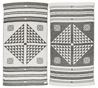 Bersuse 100% Algodon - Aruba Toalla Turca - Fouta Toalla de Playa y Toalla de Baño - Doble Capa - Diseño Moderno, Oeko-Tex - 95 x 175 cm, Negro
