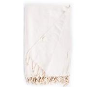 Bersuse 100% Algodón - Milas XXL Manta Toalla Turca - Multiusos Colcha de Cama, Funda de Sofa - Fouta para Baño y Playa, con Diseño de Diamante- Oeko-Tex - 150 x 230 cm, Blanco