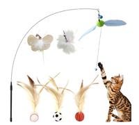 Bertifive Juego de bolas de juguete para gatos, juguete interactivo natural para gatos, juguete de inteligencia con plumas y gatos