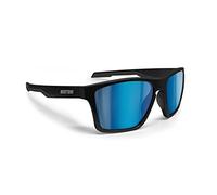 BERTONI Gafas de Sport Polarizadas para Hombre Mujer en TR90 100% UV Block mod. Fulvio (Negro Mate - Lentes Espejo Azul)