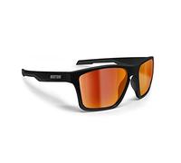 BERTONI Gafas de Sport Polarizadas para Hombre Mujer en TR90 100% UV Block mod. Fulvio (Negro Mate - Lentes Espejo Rojo)
