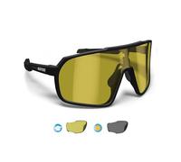 BERTONI Gafas Deportivas Ciclismo MTB Running para Hombre y Mujer en TR90 - Lente Ancha Antivaho 100% Protección UV mod. GEMINI