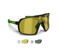 BERTONI Gafas Deportivas Ciclismo MTB Running para Hombre y Mujer en TR90 - Lente Ancha Fotocromaticas Polarizadas 100% Protección UV mod. GEMINI