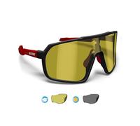 BERTONI Gafas Deportivas Ciclismo MTB Running para Hombre y Mujer en TR90 - Lente Ancha Fotocromaticas Polarizadas 100% Protección UV mod. GEMINI