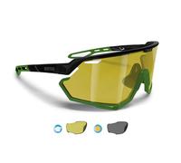 BERTONI Gafas Deportivas Ciclismo MTB Running para Hombre y Mujer en TR90 - Lente Ancha Fotocromaticas Polarizadas 100% Protección UV mod. ALPHA
