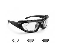 BERTONI Gafas fotocromáticas deportivas cortavientos envolventes 366 para moto, tenis, fútbol, padel, deportes extremos - Barras y elástico intercambiables (Lentes fotocromáticas F366N)