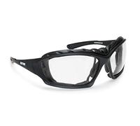 BERTONI Gafas Moto Fotocromaticas Polarizadas con Clip Óptico Para Lentes Correctivas y Patillas Sustituibles con Banda Elastica Mod. 366 (Lentes Fotocromaticas)
