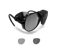 BERTONI Gafas Polarizadas Montaña Glaciar Esqui Alpinismo Trekking Climbing - Mod. Alps Italy (Negro - Fotocrómico Polarizado)