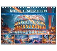 Berühmte Wahrzeichen (Wandkalender 2026 DIN A4 quer), CALVENDO Monatskalender: Die berühmtesten Wahrzeichen sind ein Symbol für zeitlose Schönheit, kulturelle Pracht und historische Bedeutung.