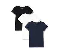 Berydale BD157 Camiseta, Negro, Azul Oscuro y Blanco (Paquete de 3), S (Pack de 3) para Mujer