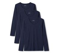 berydale BD159, Camiseta de manga larga Mujer, Azul oscuro (paquete de 3), S