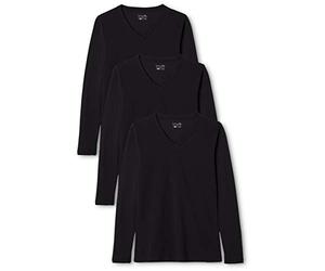 Berydale BD160 Camiseta de Manga Larga, Negro (Paquete de 3), M para Mujer