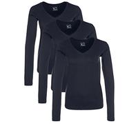 Berydale BD160 Camiseta de Manga Larga, Azul Oscuro (Paquete de 3), L para Mujer