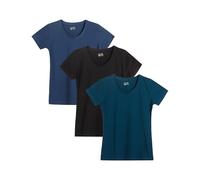 berydale Camiseta de Mujer con Cuello Redondo de 100% algodón en Multipack, XS