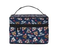 BESA A Un Toro Lindo Perro Pit Bull Labios Amor San Valentín, Bolsa de Maquillaje Bolsa de cosméticos Bolsa de Aseo de Viaje portátil Estuche para lápices
