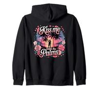 Bésame Bajo Las Palmas Puesta Del Sol Romance Sudadera con Capucha