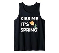 Bésame, es Divertido con Flores de tulipán Naranja y Primavera Camiseta sin Mangas