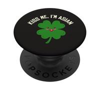 Bésame Soy Asiático Americano Divertido Día de San Patricio Asiáticos PopSockets PopGrip Adhesivo
