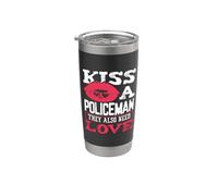 Besar a un policía necesita amor también oficial de policía Vaso térmico de acero inoxidable de doble pared