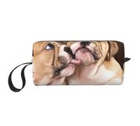 Besar Cachorros de Bulldog inglés, Bolsa de Maquillaje Bolsa de cosméticos Bolsa de artículos de tocador de Viaje portátil Bolsa de Maquillaje