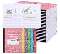 BESARME Paquete de 24 cuadernos de composición primaria a granel, cuadernos de escritura K-2 para dibujar y practicar historias, 9-3/4 x 7-1/2 pulgadas, libros medios en blanco, suministros escolares
