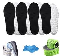 Besaturate - Plantillas 4D, plantilla con tecnología 4D Cloud, plantilla súper suave, altamente elástica que absorbe los golpes, plantillas para fascitis plantar (4.5-5.5, negro, 4 pares)